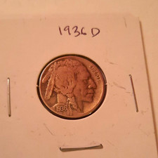 1936-D Buffalo Nickel 5C Denver Business Strike Copper-Nickel KM#134 picture
