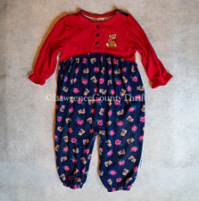 Vintage Healthtex + Snuggle Toddler Girls 18M Floral Teddy Bear Romper picture
