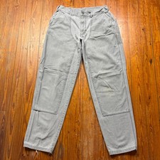 Vintage Patagonia Stand Up Pants Mens 31x32 Gray Canvas Double Knee Work picture