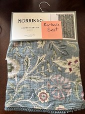 William Morris & Co Shower Curtain 72x72” Green Wilhemina Floral Boho picture