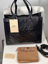 Patricia Nash Ava Rose Tooled Black Leather Medium Tote Bag Women's NWT picture