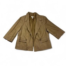 Dressbarn brown blazer with 3/4 sleeves and zipper pockets. Size: XXL picture