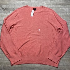 J.Crew Crewneck Sweater Mens L Coral Pink Cotton Knit H6060 Casual Layering picture