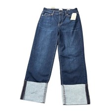 NWT Wonderly Women's 6 High Rise Relaxed Straight Ankle Dorsey Wash Denim Jeans picture