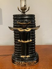 Vintage Hedi Schoop California Pottery Lamp Light Egyptian Asian 1950 No shade picture