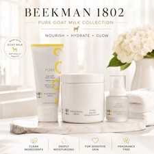Beekman 1802 Pure Goat Milk Body Cream Hand Cream Serum Fragrance Free 3pc Set picture