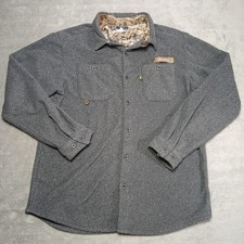 Columbia PHG Bucktail Mens L Large Gray Camo Fleece Hunting Button Up Gorpcore picture