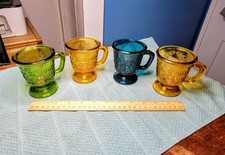 Antique 1880s McKee & Brothers  A Good Girl Lot of 4 Child's Mug Glasses EAPG picture