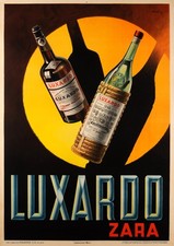 Original Vintage ART DECO Poster Luxardo Zara Cherry Brandy, Pomi 1938 picture