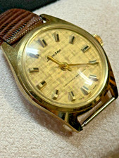 1960s Lucerne Unbreakable Spring Swiss Manual Mens Watch Working Linen Dial VTG picture