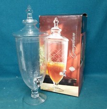 VTG Shannon Cut Crystal Godinger Glass Beverage Dispenser w Spigot & Lid w Box picture