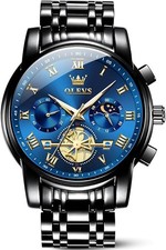 OLEVS Luxury Waterproof Big Face Stainless Steel Multifunction Mens Watches picture