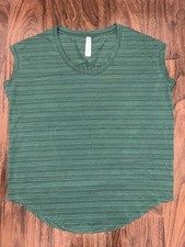 Athleta Cloudlight Stratus Green Striped Tee Sleeveless picture