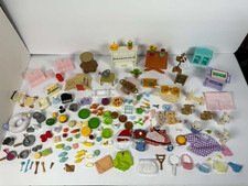 Huge Lot Of Calico Critters Sylvanian Families. Vintage/ Modern Mix. Food & Acc. picture