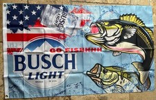 3x5’ Go Fishhhh Busch Light Fishing Flag Banner Garage Man Cave Bar Pub Decor picture