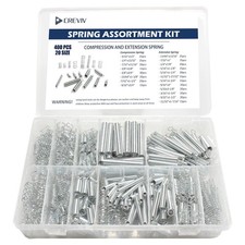 400pcs Compression & Extension Spring Set - 20 Sizes, Zinc Plated Steel, Ideal f picture