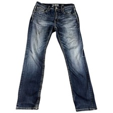 BKE Jake Jeans Men's 34R Dark Washed Straight Leg Heritage Distressed Workwear picture