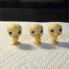 Hasbro Littlest Pet Shop LPS Duck Figures, Lot of 3, 2004 Vintage, Ages 3-5 picture