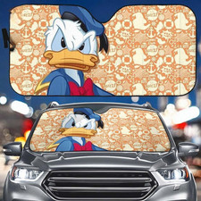 Grumpy Donald Duck Zero Patience Today Birthday Gift Car Windshield Sun Shade picture