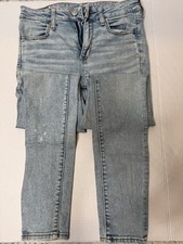 American Eagle Women’s High Rise Skinny Light Wash Blue Jeans 6 picture