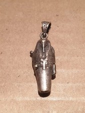 Antique Victorian Memento Mori Skeleton in Coffin Pendant Silver 1800's picture