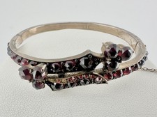 Antique Victorian Bohemian Estate Garnet Gold Filled Bracelet Signed F•S Read picture