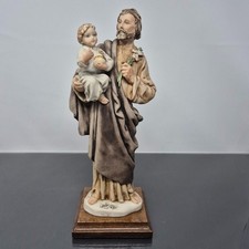 St Joseph Child Jesus Signed REDAELLI Religious Statue Vtg Figure Italy Catholic picture