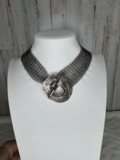 Anthony Ferrara Signed Vintage Necklace Abstract Mesh Chain Mail picture