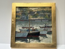 Antique Painting Impressionist Landscape Harry Farlow New York Connecticut Oil picture