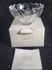 Vintage Mikasa Heavy Crystal Bowl Diamond Pattern Crescendo Candy Dish NIB (G4E) picture