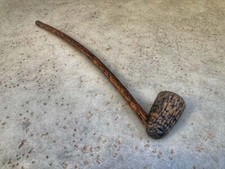Wizard Smoking Pipe Long Stem Tobacco Churchwarden Rustic Black and Natural picture