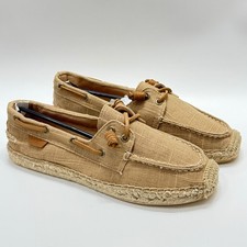 Sperry Top-Sider Women Tan Fabric Espadrille Boat Shoes Loafers Tan Beige picture