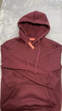 Supreme Burgundy Pullover Hoodie S White Logo Graphic Print Hooded Pockets NWT picture