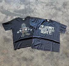 VTG Disneyland Resort Grumpy Disney Graphic Print T-Shirt Lot 2 Black 6-12M picture