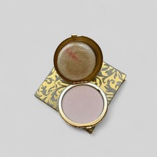 Vtg 50s Revlon Van Cleef Arpels Gold Compact Rachel Love-Pat Original Box Powder picture