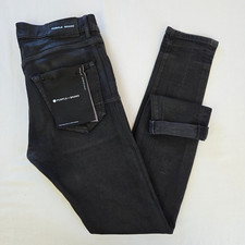 NWT Purple Brand Jeans P001 Skinny Black Coated Waxed Denim Mens 34x34 Italy picture