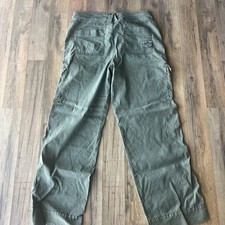 Marrakech Anthropology Olive Green BOHO Utility Cargo Wide Leg Pants Sz 31 L picture