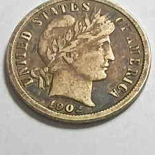 US Barber Dime 10C 1902-S San Francisco Silver 0.9 Business Strike KM#113 picture