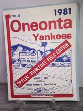 ORIG 1981 ONEONTA YANKEES - PROGRAM / SCORECARD RARE picture