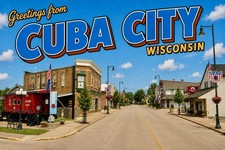 Greetings From Cuba City WISCONSIN Modern 4x6 Postcard Large Letter E58 picture