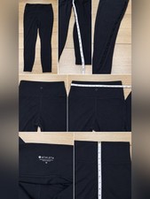 Athleta Black High Rise 7/8 Leggings M Side Crochet Cutout Yoga Workout picture