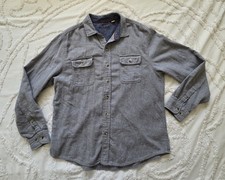Woolrich Solid Gray Chamois Flannel Shirt - Men's Large picture