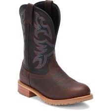 Justin Men's Herdsman Brown Boots - Round Toe Style WK4207 picture