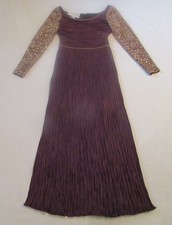 Vintage 1980s Mary McFadden Couture Pleated & Beaded Gown Dress picture