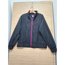 Champion Kids Girls Black Pink Trim Track Jacket Athletic Full Zip Size L picture