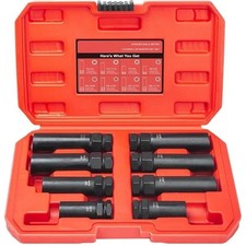 8PC Universal Locking Key Lug Nut Master Socket Set Wheel Lock Removal Tool Kit picture