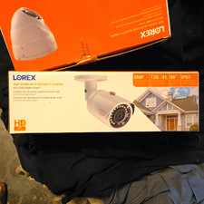 Lorex 5MP IP/Network Wired Bullet Camera, Color Night Vision, White I/O picture