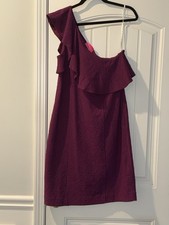 NWT Lilly Pulitzer Dress Bordeaux One Shoulder Dress Size 14 picture