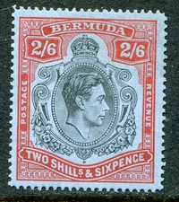 Bermuda 1938-53 perf. 14¼ 2s6d SG 117a hinged mint (cat. £500 as u/m) 'A' picture