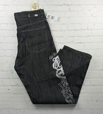 Vintage Ecko Unltd Denim Jeans 32x32 Baggy Skater Embroidered Graffiti Y2K New picture